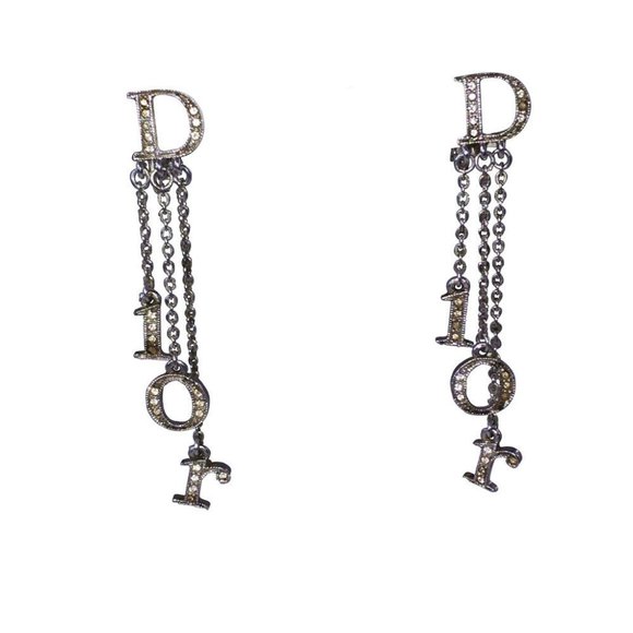 Christian Dior Monogram Dangle Signature Rhineston - Picture 1 of 17